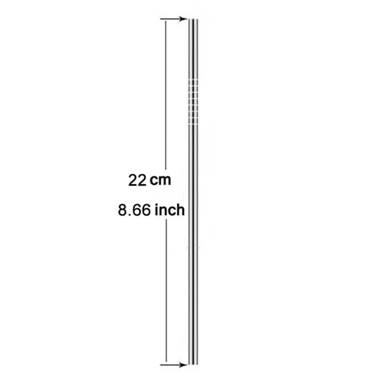 5pcs Reusable Stainless Steel Straight Drinking Straw + Cleaner Brush Set Kit, 215*8mm, 215*8mm (Straight)