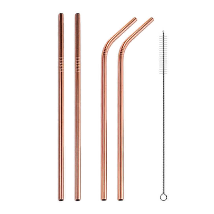 4pcs Reusable Stainless Steel Drinking Straw + Cleaner Brush Set Kit, 215*8mm, 215*8mm (Combination)