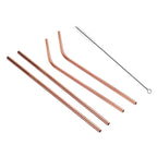 4pcs Reusable Stainless Steel Drinking Straw + Cleaner Brush Set Kit, 215*8mm, 215*8mm (Combination)