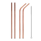 4pcs Reusable Stainless Steel Drinking Straw + Cleaner Brush Set Kit, 266*6mm, 266*6mm (Combination)
