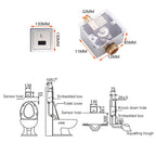 Recessed Wall in Type Flush Valve for Auto-induction Toilet, with Automatic and Manual Function DC, Automatic & Manual DC