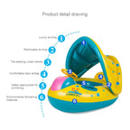 Inflatable Swimming Safety Seat Sunshade Boat Ring for Baby Children, Inflated Size: 72cm x 65cm x 58cm, Seat Boat – Durable Build, Easy to Use