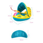 Inflatable Swimming Safety Seat Sunshade Boat Ring for Baby Children, Inflated Size: 72cm x 65cm x 58cm, Seat Boat – Durable Build, Easy to Use