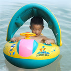 Inflatable Swimming Safety Seat Sunshade Boat Ring for Baby Children, Inflated Size: 72cm x 65cm x 58cm, Seat Boat – Durable Build, Easy to Use