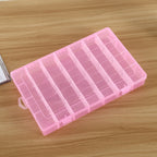 Plastic Organizer Container Storage Box 28 Slots Removable Grid Compartment for Jewelry Earring Fishing Hook Small Accessories Pink