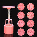 DIY Fondant Cake Mold Biscuit Cookie Cutters Baking Tools with 8 PCS Round Cartoon Patterns, 8 PCS Round Cartoon Patterns(Pink) 8 PCS Round Cartoon Patterns(Pink) Pink