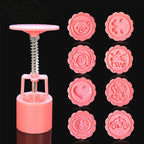 DIY Fondant Cake Mold Biscuit Cookie Cutters Baking Tools with 8 PCS Round Cartoon Patterns, 8 PCS Round Cartoon Patterns(Pink) 8 PCS Round Cartoon Patterns(Pink) Pink