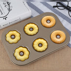 3 Flowers Type Donuts Cookie Mold Gold 6 Cups Cake Mold Baking Mold Cake Tools Bakeware Kitchen Accessories, 3 Flowers Type 3 Flowers Type