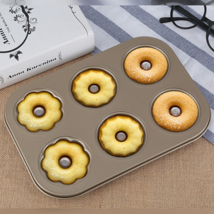 3 Flowers Type Donuts Cookie Mold Gold 6 Cups Cake Mold Baking Mold Cake Tools Bakeware Kitchen Accessories, 3 Flowers Type 3 Flowers Type