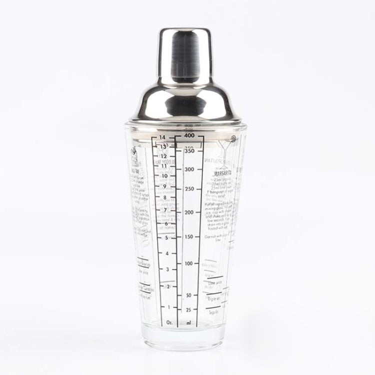 Stainless Steel Glass Cocktail Shaker Tools Milk Tea Cup with Scale, Capacity: 450ml, 450ml Cocktail Shaker 450ml Cocktail Shaker