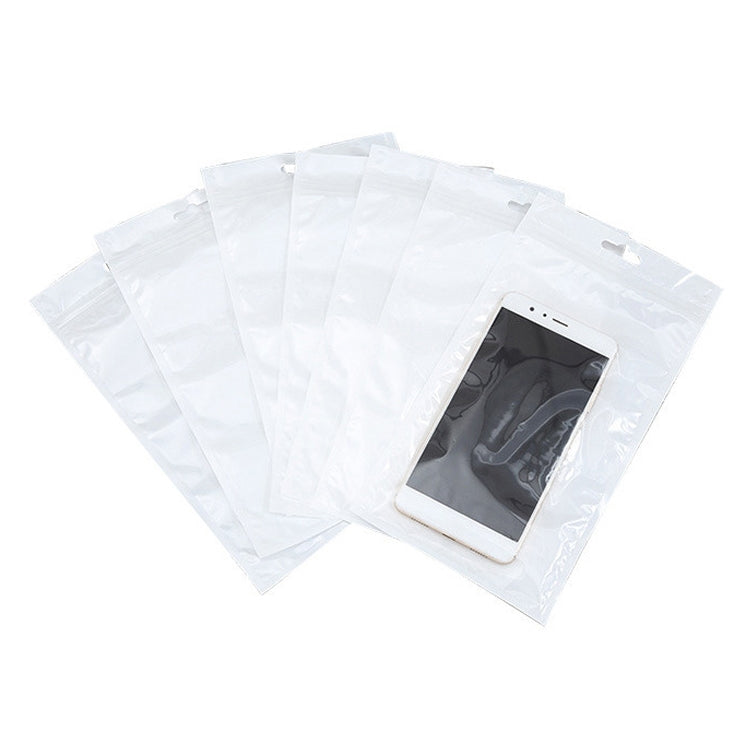100 PCS 11cm x 18cm Hang Hole Clear Front White Pearl Jewelry Zip Lock Packaging Bag, Custom Printing and Size are welcome, 11*18cm – Durable Build, Easy to Use