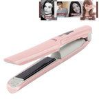 Wireless Mini USB Rechargeable Hair Straightener Hair Curler Double Purpose Hair Splint – Aluminum Alloy Pink