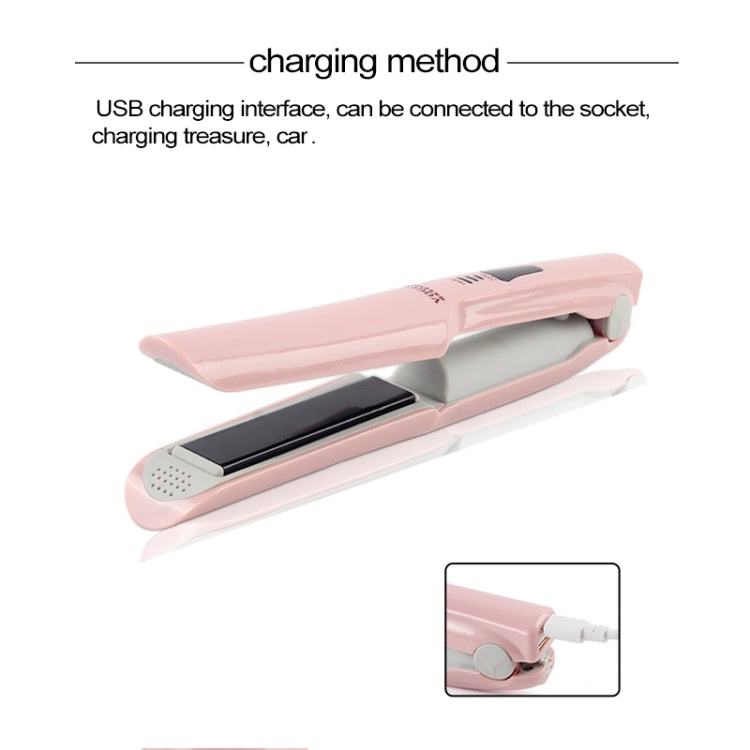 Wireless Mini USB Rechargeable Hair Straightener Hair Curler Double Purpose Hair Splint – Aluminum Alloy