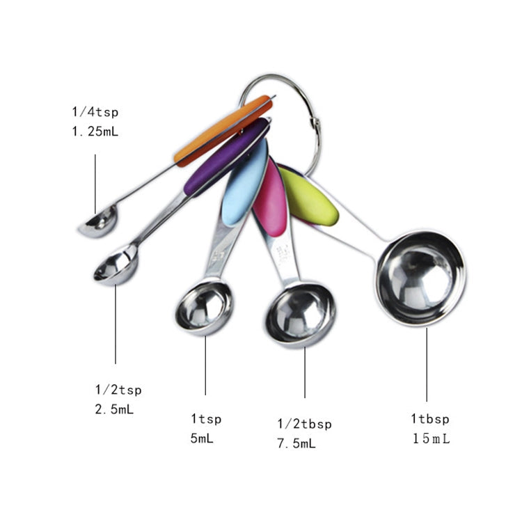kn650 10 in 1 Colorful Stainless Steel Measuring Spoon Cake Mold Baking Tool Set, 10 in 1 Measuring Spoon(Colorful)