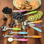kn650 10 in 1 Colorful Stainless Steel Measuring Spoon Cake Mold Baking Tool Set, 10 in 1 Measuring Spoon(Colorful)