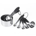 kn650 10 in 1 Black Stainless Steel Measuring Spoon Cake Mold Baking Tool Set, 10 in 1 Measuring Spoon(Black) 10 in 1 Measuring Spoon(Black)