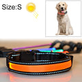 Medium and Large Dog Pet Solar + USB Charging LED Light Collar, Neck Circumference Size: S, 35-40cm, Size: S Size: S Orange