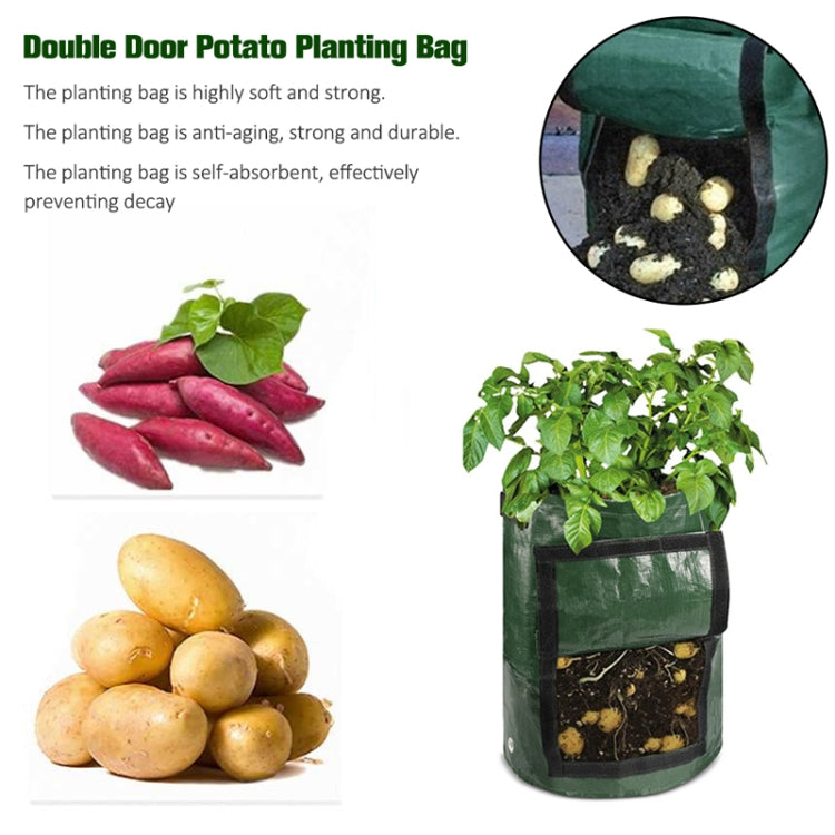 2 PCS 7 Gallons Potato Planting PE Bags Woven Fabric Bags Cultivation Garden Pots Vegetable Planting Bags Grow Bags Farm Garden Supplies, Yellow, Green, Black, Orange