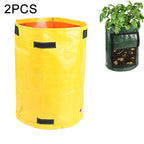 2 PCS 7 Gallons Potato Planting PE Bags Woven Fabric Bags Cultivation Garden Pots Vegetable Planting Bags Grow Bags Farm Garden Supplies, Yellow, Green, Black, Orange Yellow HC4637Y