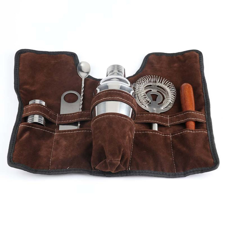 7 in 1 Stainless Steel Wine Cocktail Shaker Tools Set with Cloth Bag, Capacity: 550ml, 550ml – Durable Build, Easy to Use