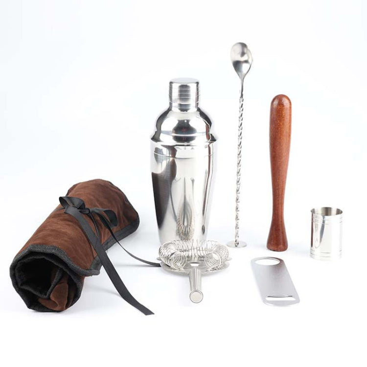 7 in 1 Stainless Steel Wine Cocktail Shaker Tools Set with Cloth Bag, Capacity: 750ml, 750ml 750ml