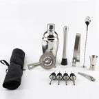 12 in 1 Stainless Steel Wine Cocktail Shaker Tools Set with Cloth Bag, Capacity: 550ml, 550ml – Durable Build, Easy to Use 550ml