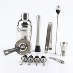 12 in 1 Stainless Steel Wine Cocktail Shaker Tools Set with Cloth Bag, Capacity: 550ml, 550ml – Durable Build, Easy to Use