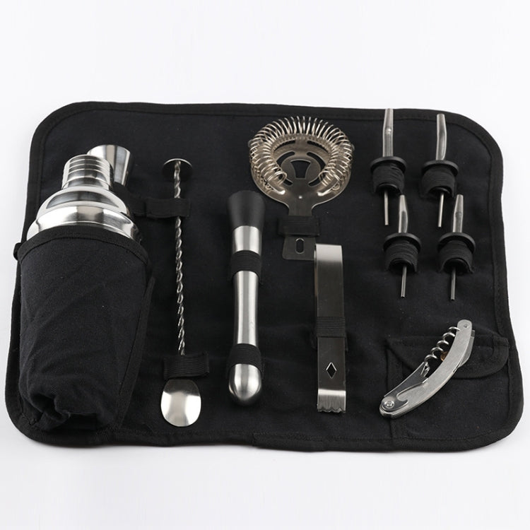 12 in 1 Stainless Steel Wine Cocktail Shaker Tools Set with Cloth Bag, Capacity: 550ml, 550ml – Durable Build, Easy to Use