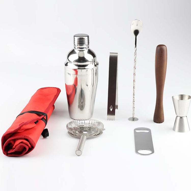 8 in 1 Stainless Steel Wine Cocktail Shaker Tools Set with Cloth Bag, Capacity: 550ml, 550ml 550ml