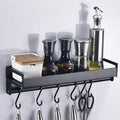 40cm 6 Hooks Kitchen Multi-function Wall Hanging Holder Seasoning Storage Rack, 40cm 6 Hooks(Black) 40cm 6 Hooks(Black)