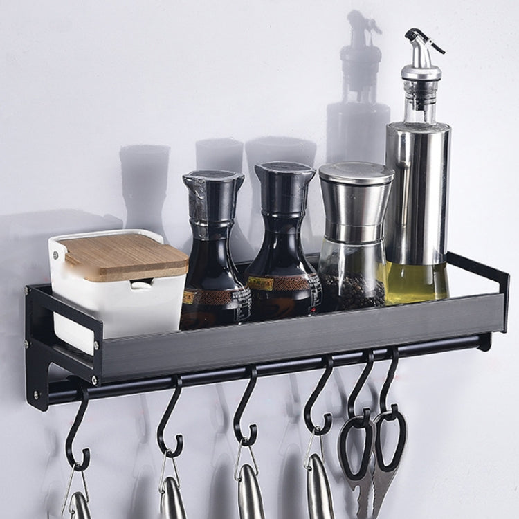 40cm 6 Hooks Kitchen Multi-function Wall Hanging Holder Seasoning Storage Rack, 40cm 6 Hooks(Black) 40cm 6 Hooks(Black)