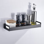 40cm Kitchen Multi-function Wall Hanging Holder Seasoning Storage Rack, 40cm(Black)