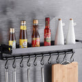 60cm 10 Hooks Kitchen Multi-function Wall Hanging Holder Seasoning Storage Rack, 60cm 10 Hooks(Black) 60cm 10 Hooks(Black)