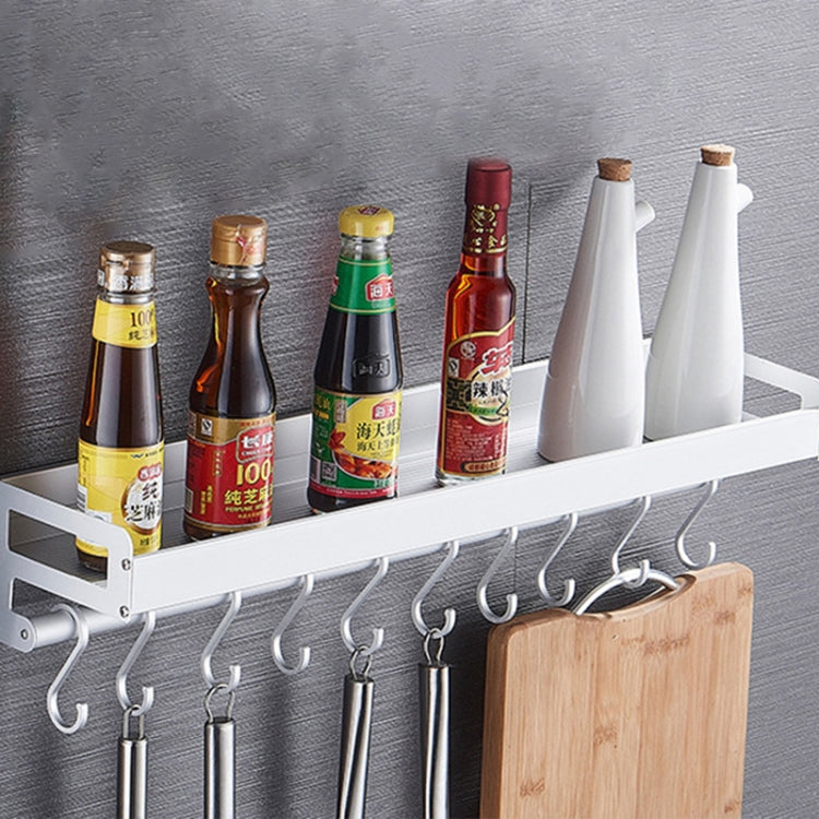 60cm 10 Hooks Kitchen Multi-function Wall Hanging Holder Seasoning Storage Rack, 60cm 10 Hooks(Silver) 60cm 10 Hooks(Silver)