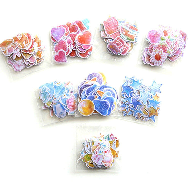 10 Packs Creative Waterproof PVC Sticker DIY Album Diary Watercolor Decorative Sticker, Random Delivery, PVC Sticker PVC Sticker