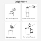 Portable Conical Burr Mill Manual Stainless Steel Hand Crank Coffee Bean Grinder, Capacity: 40g, Stainless Steel Capacity: 40g