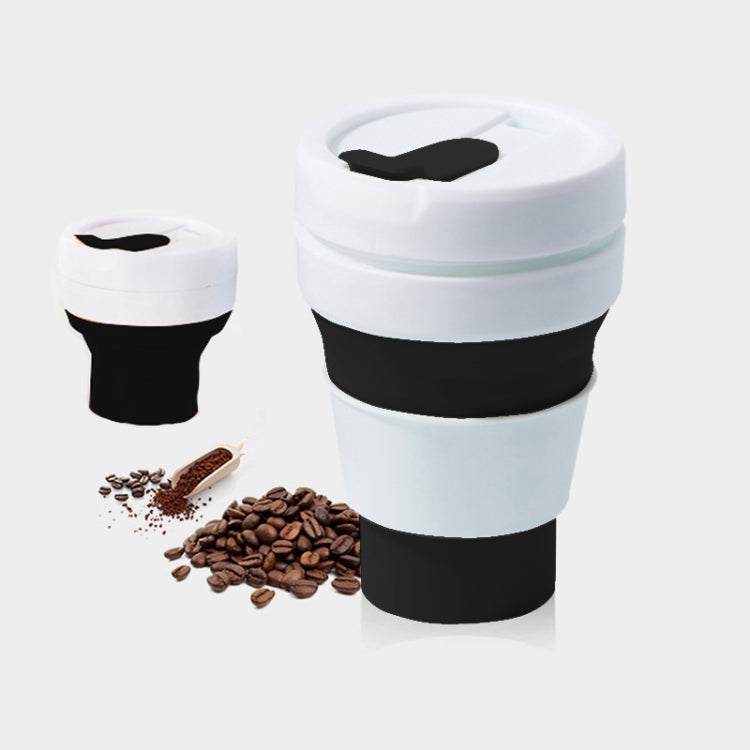 350ml Outdoor Pocket-Sized Coffee Tea Collapsible Travel Mug Silicone Cup with Lid – Durable Build, Easy to Use Black