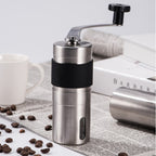 Portable Conical Burr Mill Manual Stainless Steel Hand Crank Coffee Bean Grinder with Silicone Ring, Capacity: 40g, Capacity: 40g Capacity: 40g