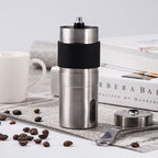 Portable Conical Burr Mill Manual Stainless Steel Hand Crank Coffee Bean Grinder with Silicone Ring, Capacity: 40g, Capacity: 40g