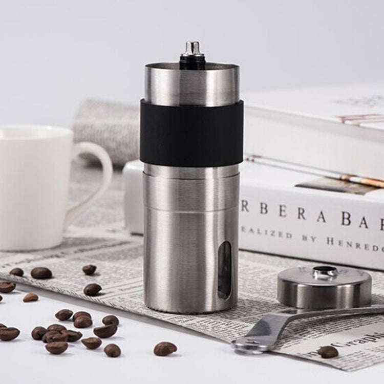Portable Conical Burr Mill Manual Stainless Steel Hand Crank Coffee Bean Grinder with Silicone Ring, Capacity: 40g, Capacity: 40g