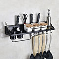 A Version 70cm 2 Cups 10 Hooks Kitchen Multi-function Wall-mounted Condiment Storage Rack, A Version 70cm 2 Cups A Version 70cm 2 Cups