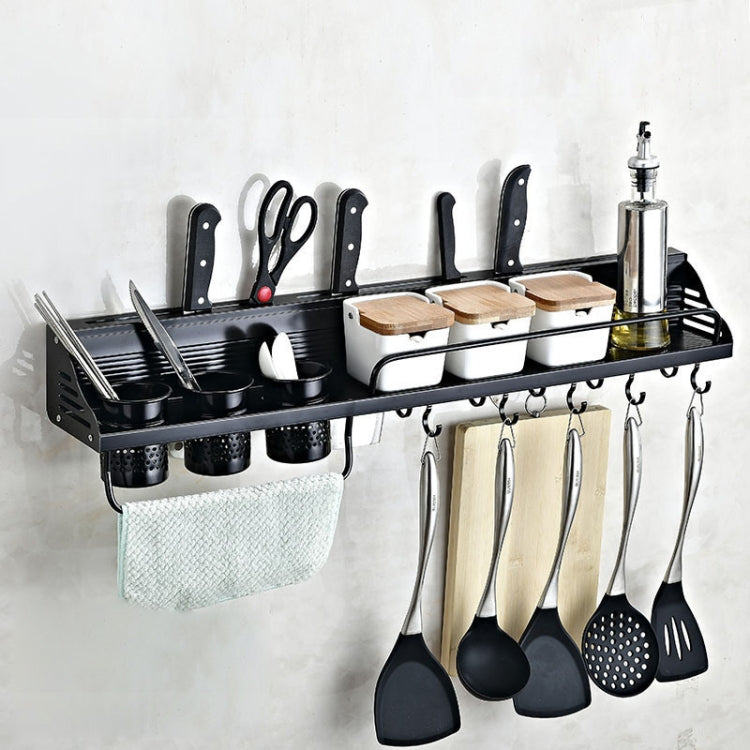 A Version 80cm 3 Cups 10 Hooks Kitchen Multi-function Wall-mounted Condiment Storage Rack, A Version 80cm 3 Cups A Version 80cm 3 Cups