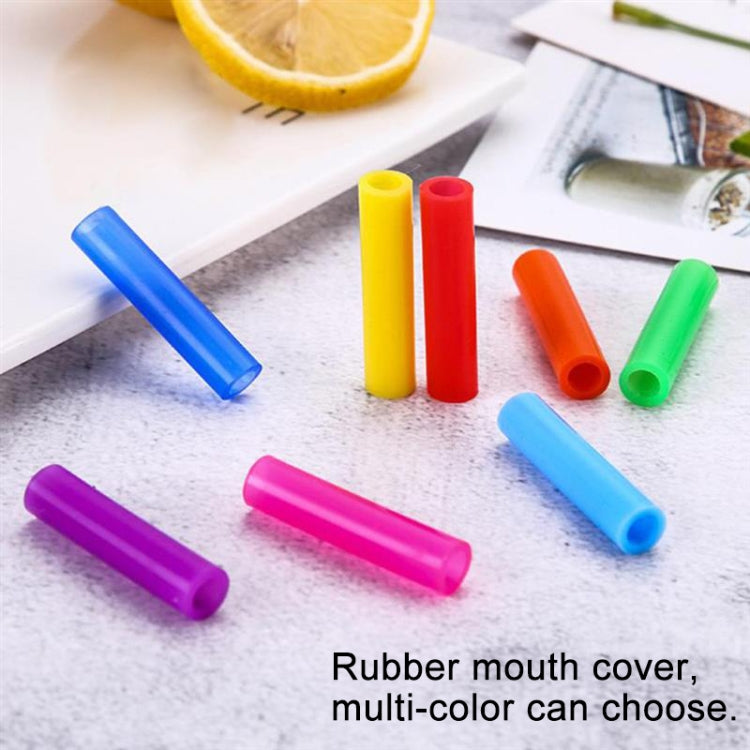 8 PCS Reusable Silicone Tips Stainless Steel Drinking Straws + 2 PCS Cleaner Brushes Set Kit with Cashmere Bag, 266*6mm, 266*6mm
