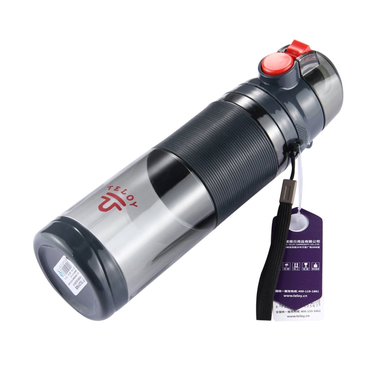 Teloy TNY-9601 650ML Portable Snap Cap Space Cup Bottle, Applicative Water Temperature: ﹣20 ~ 120 Celsius Degrees, TNY-9601 (Dark Grey + Red) – Durable Build, Easy to Use