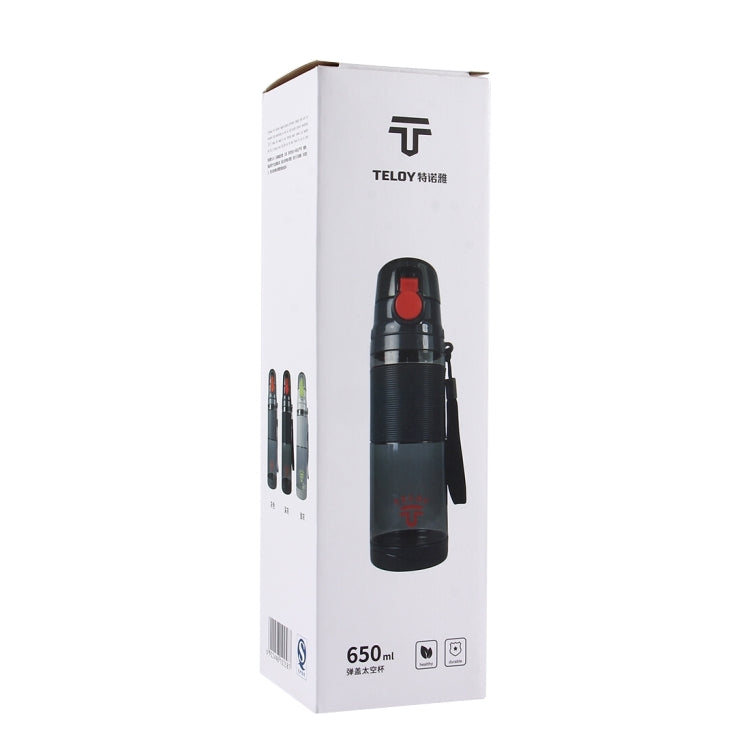 Teloy TNY-9601 650ML Portable Snap Cap Space Cup Bottle, Applicative Water Temperature: ﹣20 ~ 120 Celsius Degrees, TNY-9601 (Dark Grey + Red) – Durable Build, Easy to Use