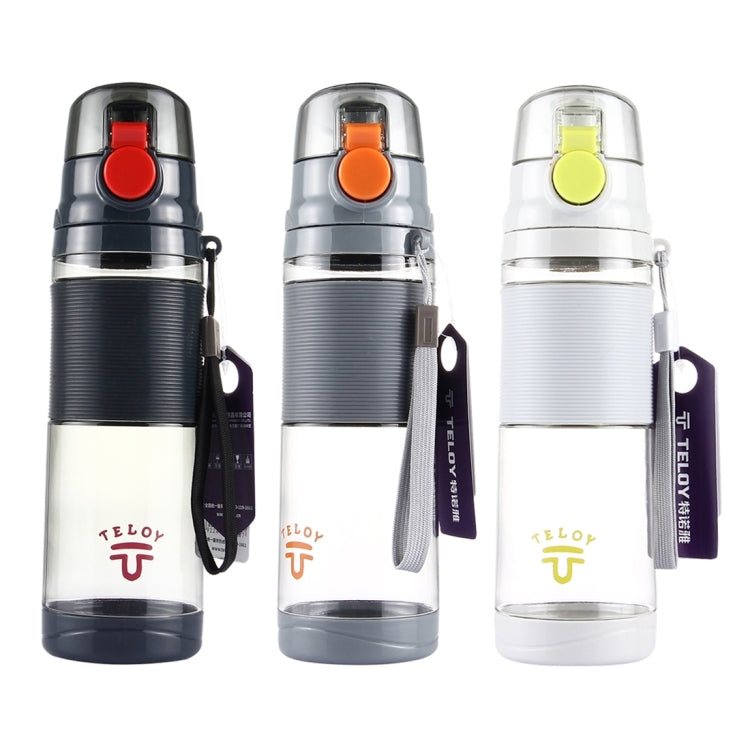 Teloy TNY-9601 650ML Portable Snap Cap Space Cup Bottle, Applicative Water Temperature: ﹣20 ~ 120 Celsius Degrees, TNY-9601 (Dark Grey + Red) – Durable Build, Easy to Use
