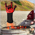 2 Layer Fire Protection Portable Silicone Anti-skidding High Temperature Resistance Cooking Baking Barbecue Gloves, Size: 28-33 cm Size: 28-33 cm