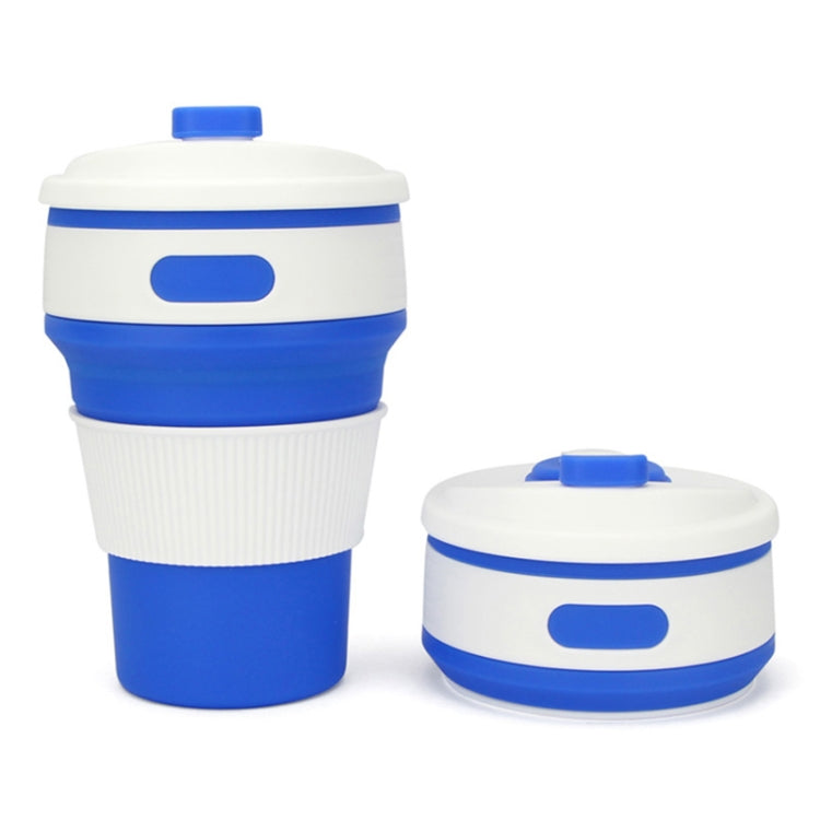 350ml Folding Portable Silicone Coffee Cup Multi-function Travel Cup – Durable Build, Easy to Use Dark Blue