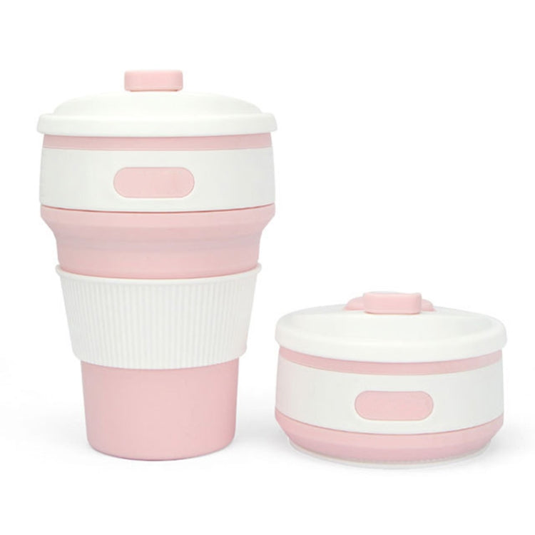 350ml Folding Portable Silicone Coffee Cup Multi-function Travel Cup – Durable Build, Easy to Use Pink