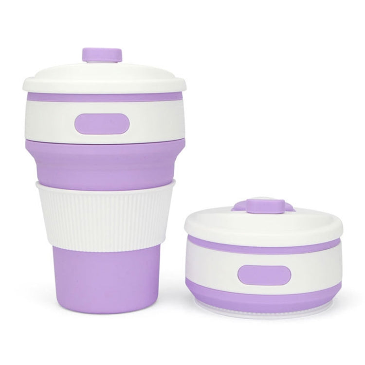 350ml Folding Portable Silicone Coffee Cup Multi-function Travel Cup – Durable Build, Easy to Use Purple
